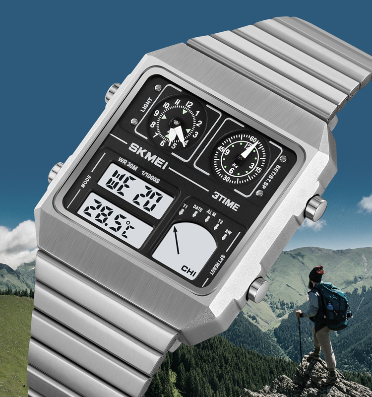 SKMEI 2198 3 Time Thermometer watch multifunctional digital watches chronograph luxury unisex watch men relojes hombr al por mayor
