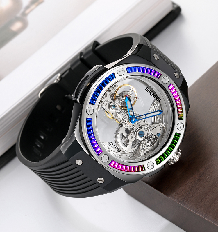 SKMEI M032 3 atm water resistant watch simple design dragon skeleton mechanical branded watches for men automatic