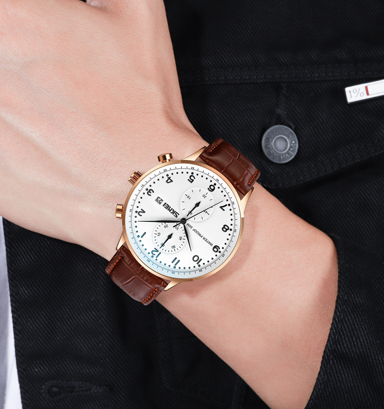 OEM ODM Customization logo Brand Men Quartz Watch Skmei 9301 Minimalist Style Leather Strap Business Wristwatch for Men