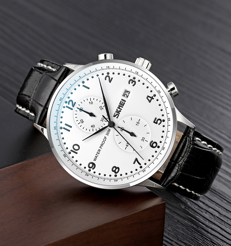 OEM ODM Customization logo Brand Men Quartz Watch Skmei 9301 Minimalist Style Leather Strap Business Wristwatch for Men