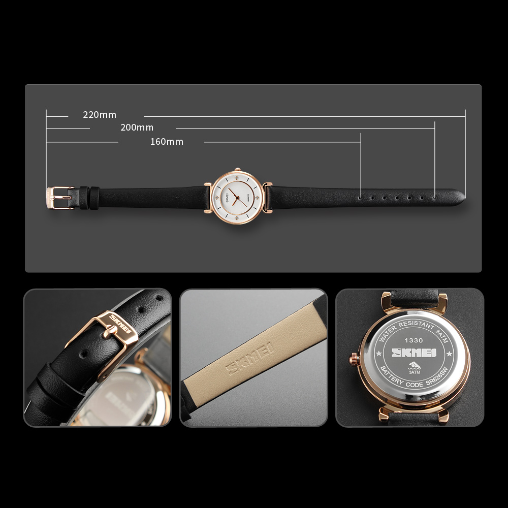 Skmei 1330 Stainless Steel Buckle Quartz Watch Hand Wrist