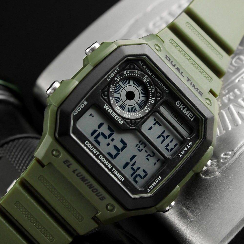 Skmei 1299 LED Deportivos Crongrafo Digital Display Waterproof Analog Men Watch Male Sport Relojes Watch for Boys