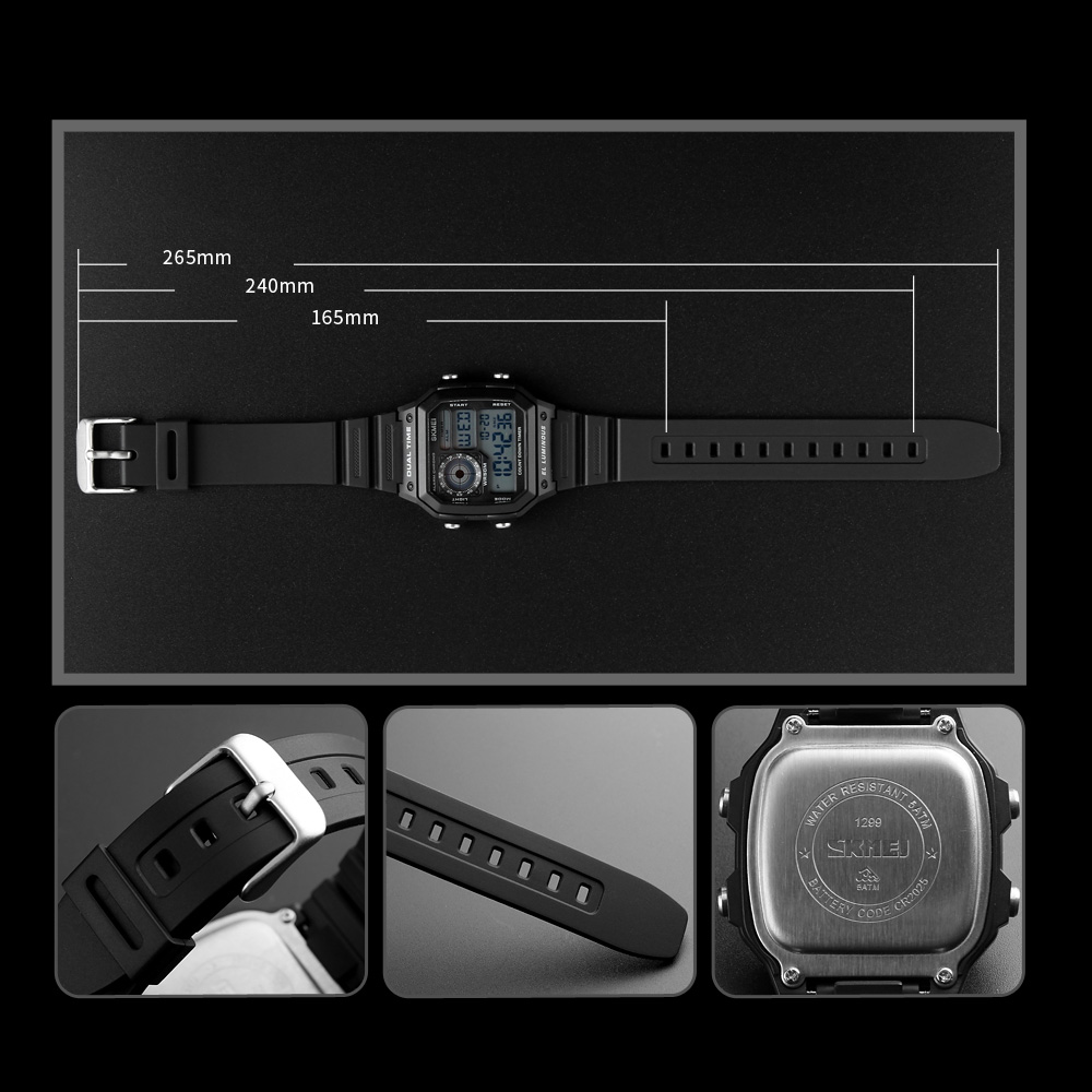 Skmei 1299 LED Deportivos Crongrafo Digital Display Waterproof Analog Men Watch Male Sport Relojes Watch for Boys