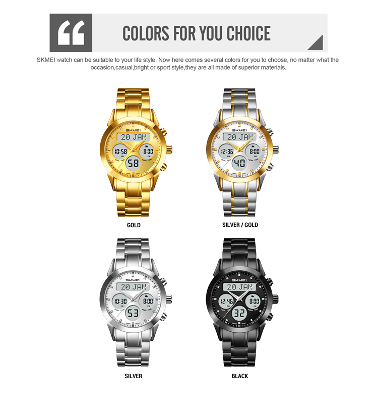 Hot Selling SKMEI 2381 Digital Watch Wholesale Fashion Sports Wear-Resistant Stainless Steel Band with Japanese Movement Muslim