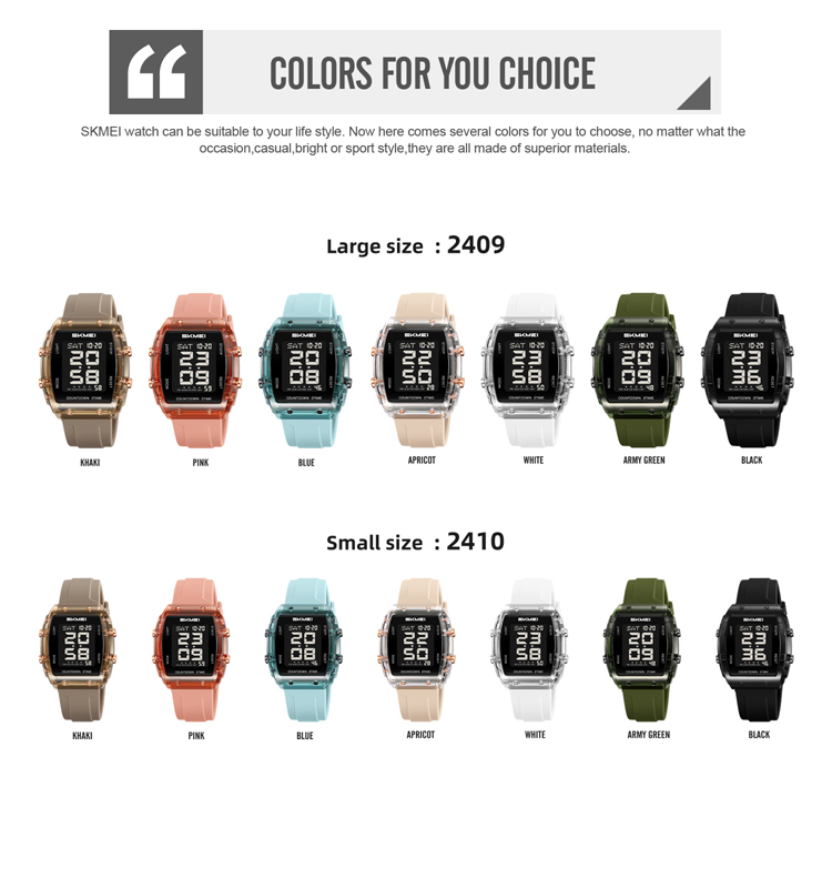 Skmei2409 2410 pair couple watch digital for men and women
