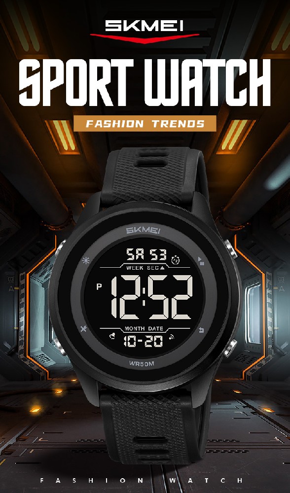 SKMEI 2498 Digital Sports Watch Wear-Resistant and Waterproof Featuring Outdoor Electronic Display and Plastic Case
